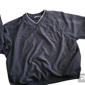 Men's Grand Slam Pullover Windbreaker Jacket Large Black Vneck Golf Outdoors